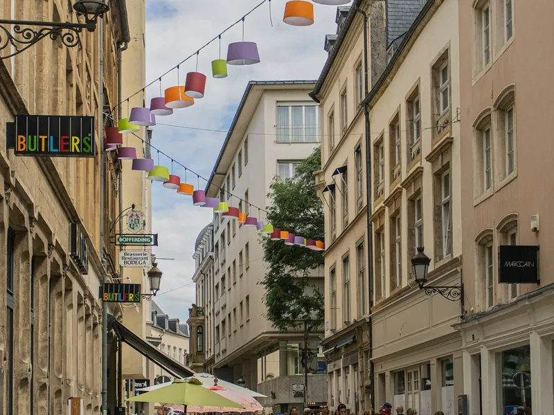 A street in Luxembourg — local commercial context